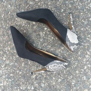 Snake skin high heels